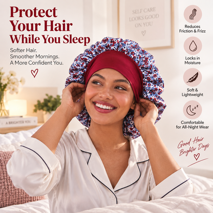 Satin Damage Defense Hair Bonnet - 2 Pcs