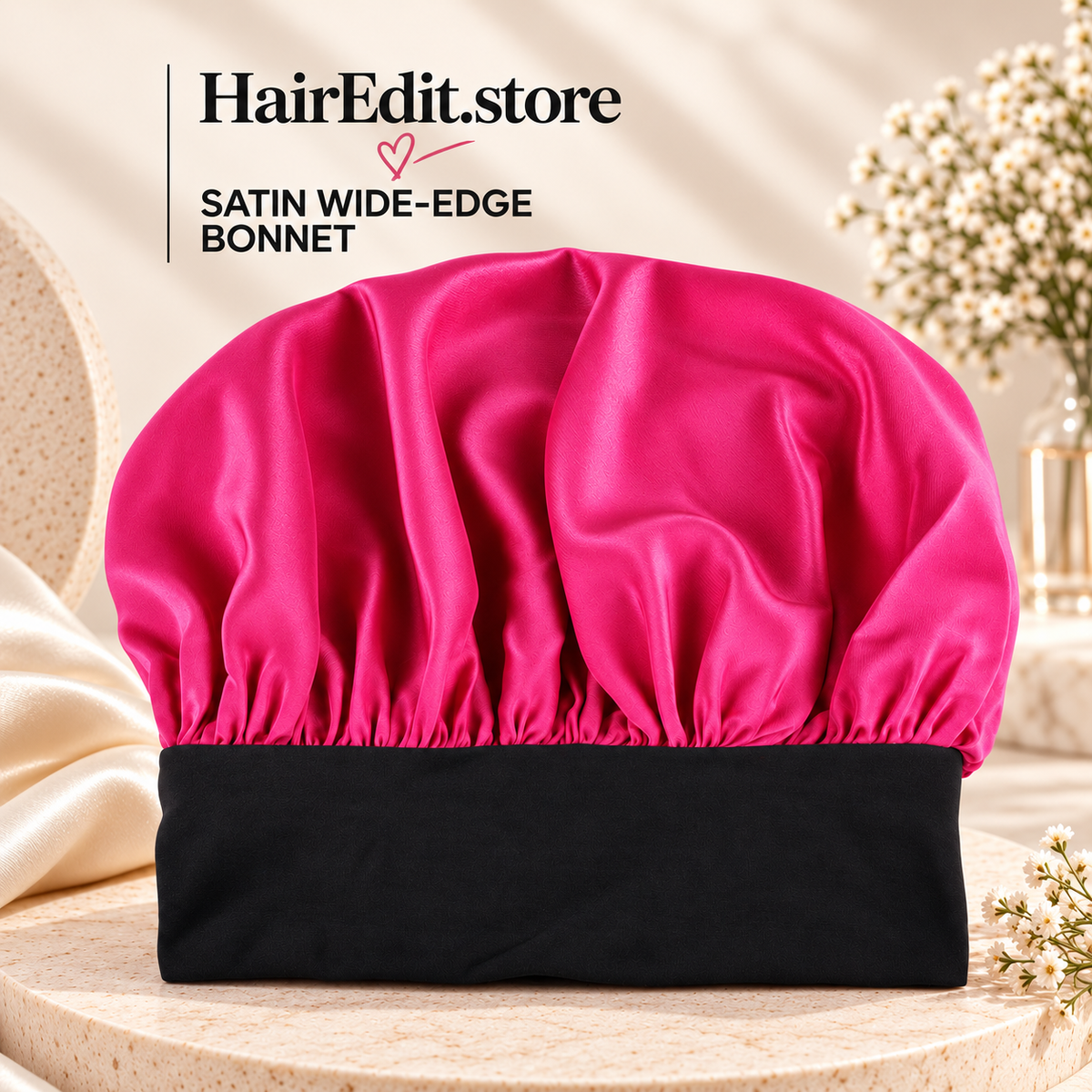 Wide Edge Satin Sleep Bonnet